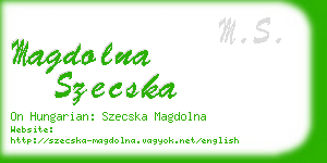 magdolna szecska business card